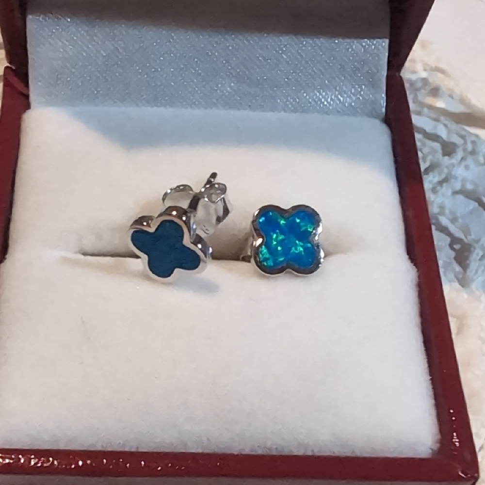 Dainty Inlay Turquoise Earrings
